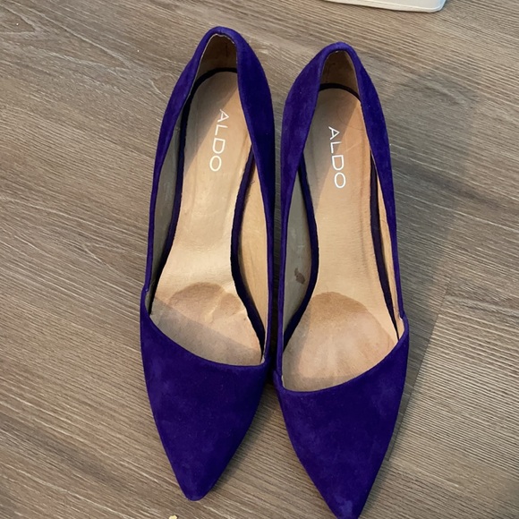 Aldo Purple Suede Heels - Picture 2 of 6